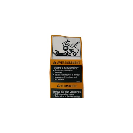 John Deere LABEL WARNING (FR/GR), JOHN DEERE OEM M117009 M117009