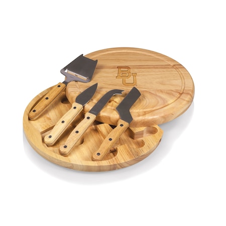 Picnic Time Family Of Brands NCAA Baylor Bears Circo Cheese Board and Knife Set - Charcuterie Board Set 854-00-505-923-0