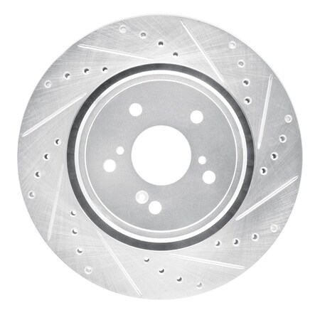 Dynamic Friction Co DFC Brake Rotor - Drilled and Slotted - Silver 631-58026R