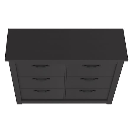 Homeroots 16" Black Wood Six Drawer Dresser 544011