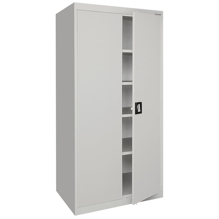 Sandusky Lee Shelving Storage Cabinet, 72 in H, 36 in W, 24 in D, Recessed Pull, Keyed, Gray, 4 Shelves EA4R362472-05