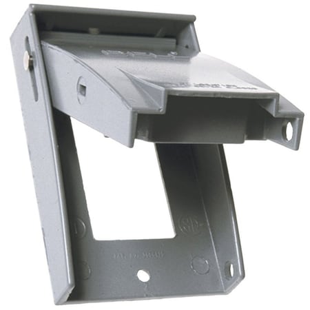 Hubbell Cover, 4-1/2 in L, 2-3/4 in W, Metal, Gray, Powder-Coated 5028-5