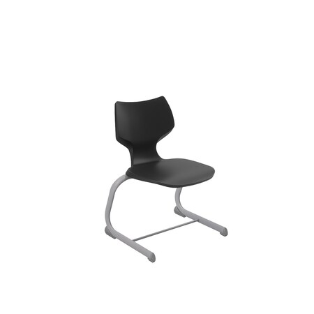 Flavors 14" Cantilever Chair, Platinum Frame, Nylon Glide, Black 11877