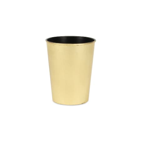Homeroots 5in Gold Recycled Plastic Indoor Outdoor Round Pot Planter 488243