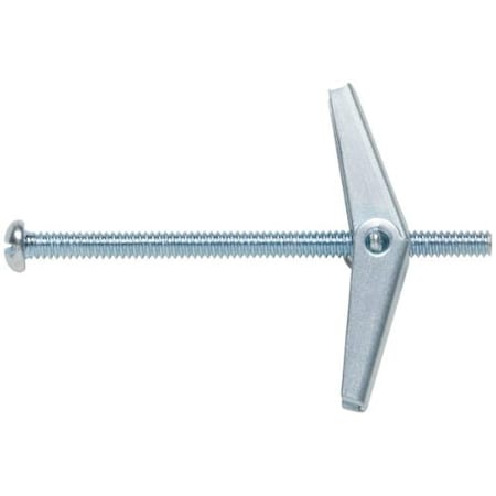 Rawlplug Hollow Wall Anchor Toggle Bolt, 3/16 in Screw, 4 in OAL, Carbon Steel, Mushroom Head, 1/2 in Drill 04143-PWR
