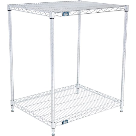 Global Industrial Nexel 2 Shelf, Stainless Steel Wire Shelving Unit, Starter, 30"W x 24"D x 34"H B3149631