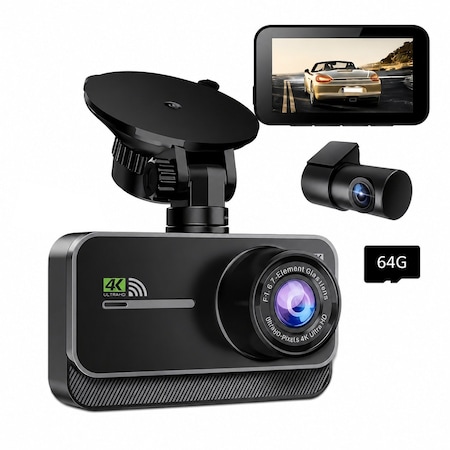Wrightmaster 4K Front & 1080P Rear Dash Cam with Night Vision, 24h Parking Monitor, WiFi Connect & Free App ZROG900