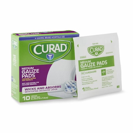 Medline CURAD Sterile Pro-Gauze Pad, 3in x 3in, 10/Box, 24PK CUR20433RB