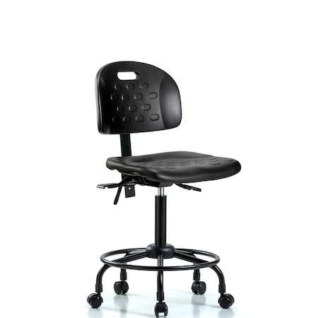 Blue Ridge Ergonomics Newport Med Bench Chair, RT, Tilt Casters, No Arms, 24" to 32" Height, Black; Blue BR-HPMBCH-RT-T1-A0-RC