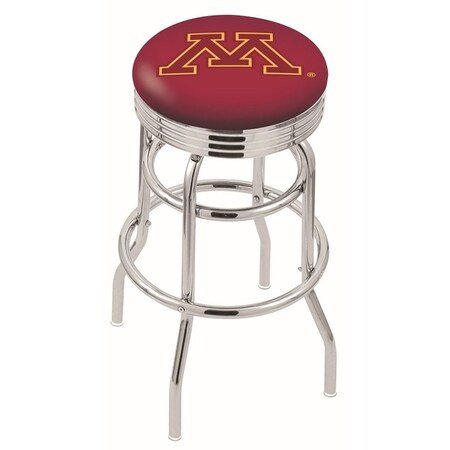 Holland Bar Stool Co 25" Chrome 2-Ring Minnesota Swivel Bar Stool, Accent Ring L7C3C25MinnUn