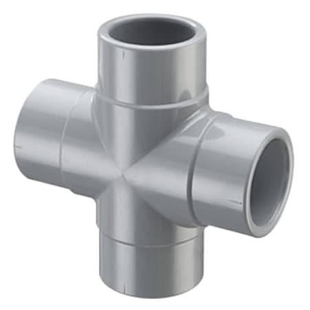 Zoro Select Plastic Pipe Cross, female, 237 psi, Gray 820-020C