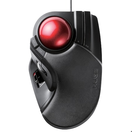 Elecom HUGE Trackball, USB Wired, Customizable 8-Button, Large Soft Palm Rest, 52mm Ball, Windows, Mac M-HT1URBK