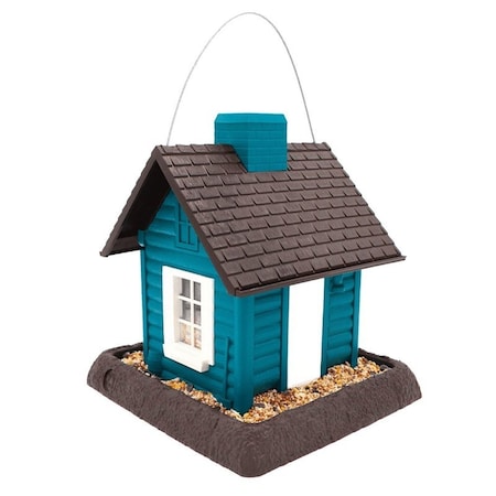 North States Industries Village Series Hopper Bird Feeder, Lakeside Cabin, 5 lb, Safflower Seed, Sunflower Seed, Wild Bird 9053