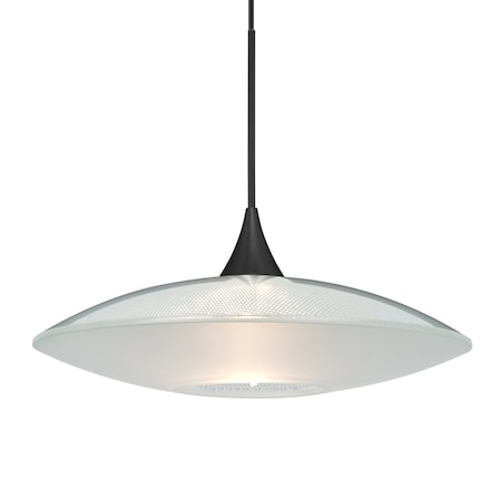 Besa Lighting Besa Spazio Pendant, Clear/Frost, Black Finish, 1x 35W MAX GY6.35 Base 1XT-6294CL-BK