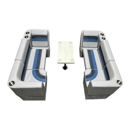 Horizon Mfg Premium 11 Piece Pontoon Furniture Set Whtie/Red/Charcoal Premium 020-AAEC