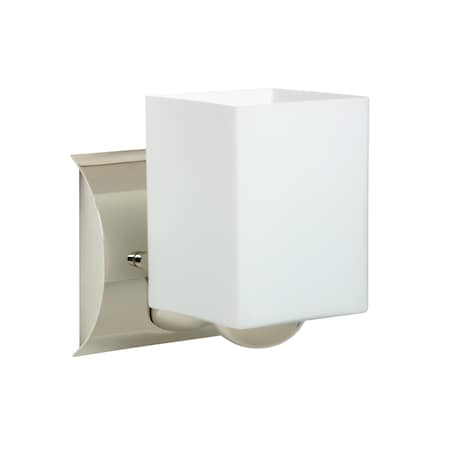Besa Lighting Rise Mini Sconce, Opal Matte, Chrome Finish, 1x9W LED 1WZ-449807-LED-CR