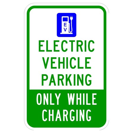 Sign Solutions Usa Parking Sign, 12 in W, Aluminum Sign, White DCS06DWT1218CUS00126