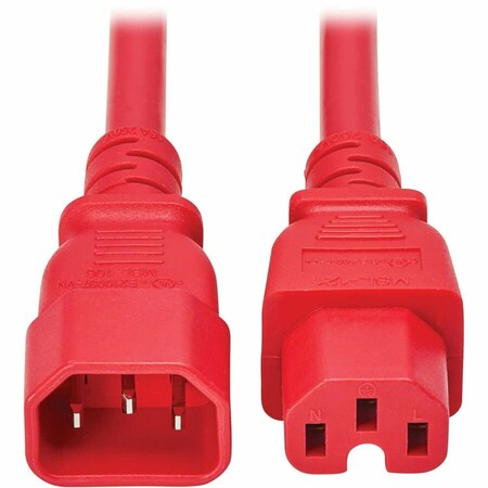 Eaton Tripp Lite Series Power Cord C14 to C15 - Heavy-Duty, 15A, 250V, 14 AWG, 10 ft. 3.1 m, Red P018-010-ARD