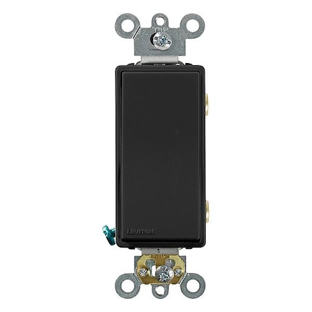 Leviton Wall Switch, 1 hp, Rocker, 20 A, Black 5622-2E