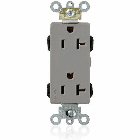 Leviton Commercial Grade Decora Receptacle, 20 Amp, 125 Volt M1636-GY