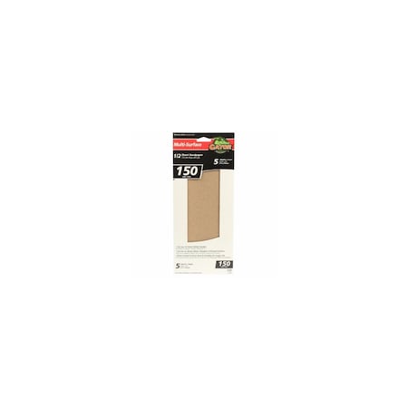 Ali Industries 1/2-Sheet 150-Grit Sandpaper, 5PK 5051GA