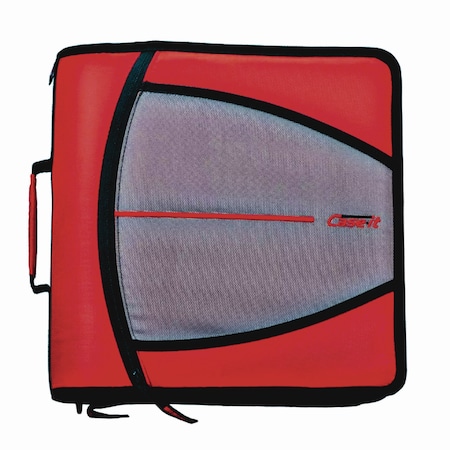 Case It Mighty Zip Tab Binder, 3 Rings, 3in Capacity, 11 x 8.5, Red D-146 RED