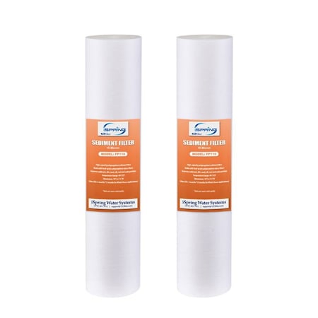 Ispring 10 Micron 10"x2.5" Standard Sediment Water Filter Replacement Cartridges, 2PK FP110X2