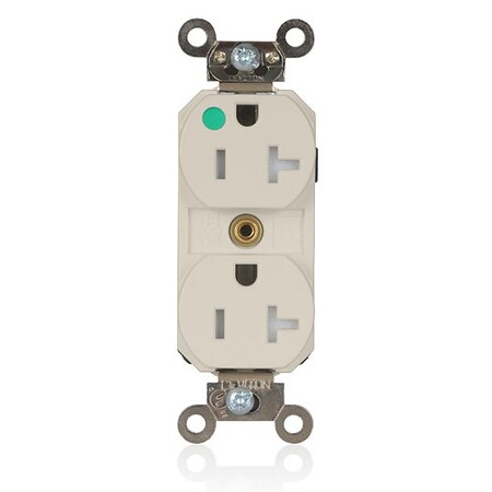 Leviton Plugs&Rcptcls, 20A, 125VAC, Almnd, Nylon MT830-ILT