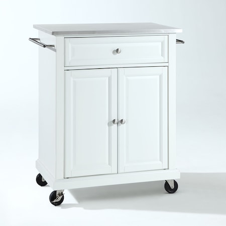 Crosley Compact Stainless Steel Top Kitchen Cart KF30022EWH