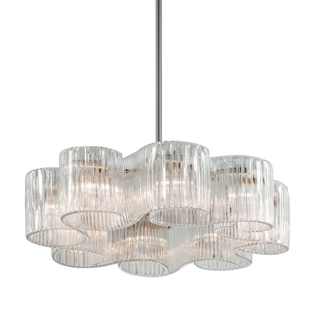 Corbett Lighting Circo 8 Light Chandelier 33 In. Satin Silver Leaf 240-48