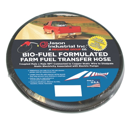 Jason Industrial BLACK FARM TANK HOSE ASSEMBLY W/ STATIC WIRE, 3/4 X 15 4126-07515AP