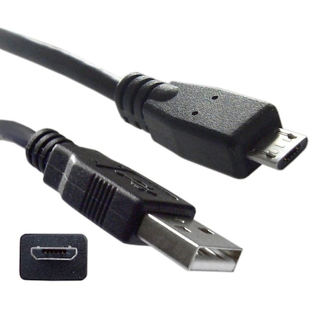 Cable Wholesale Micro USB 2.0 Cable, Black, Type A Male / Micro-B Male, 1.5 foot 10U2-03101.5BK