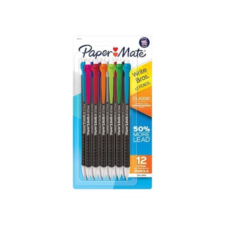 Paper Mate Write Bros Classic Mechanical Pencil, #2 Lead, HB Lead, Polymer Barrel 2096307