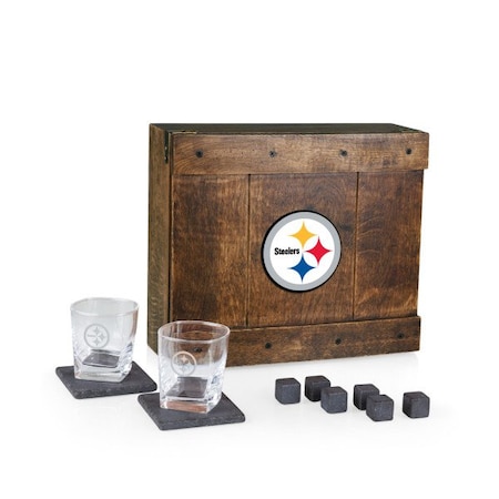 Picnic Time Family Of Brands NFL Pittsburgh Steelers - Whiskey Box Gift Set 605-10-509-257-2