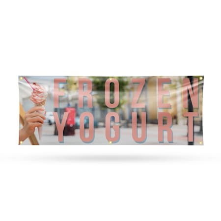 Signmission Frozen Yogurt, 24 Inch x 72 Inch, Vinyl Banner B-72-30662
