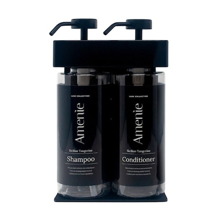 Amenie Sicilian Tangerine SOLera Oval 2 Chamber Refillable Dispenser, Black 39288-O3-C-ST