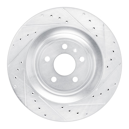 Dynamic Friction Co DFC Brake Rotor - Drilled and Slotted - Silver 631-02102R
