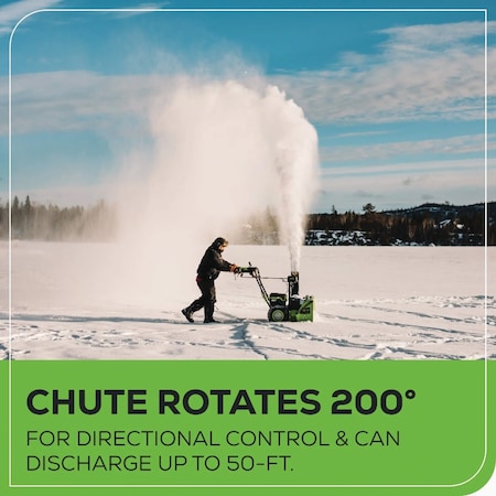 Greenworks 80V 24''Dual Stage Cordless Snow Thrower Kit with, 2 4.0 Ah Batteries & Charger 2615702