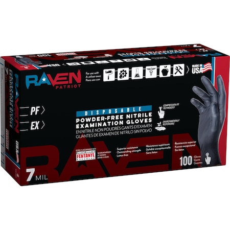 Sas Safety Raven Patriot Nitrile Glove 100 Box - XL 66484