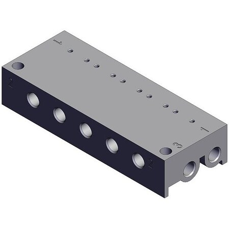 Smc Valve Manifold, 75 1/2 mm L, 13 mm H VV100-S41-06-M5