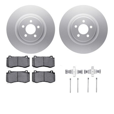 Dynamic Friction Co DFC GEOSPEC Coated Rotors with 5000 Brake Pads - Ceramic and Hardware 4512-39049