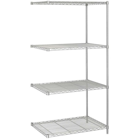 Safco Wire Shelving, 24"D x 36"W x 72"H, 4 Shelves, Gray 5289GR