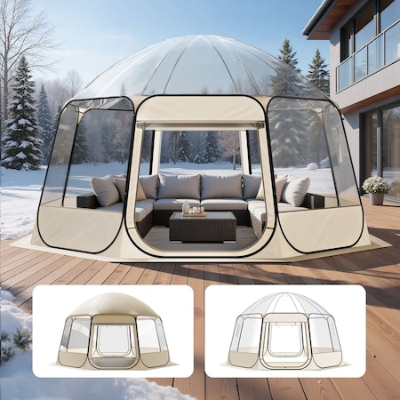 Vevor Pop-Up Clear Bubble Tent 15x13.8 ft Weatherproof for 12-15 People 121088