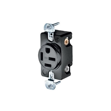 Hubbell 3-Pole 4-Wire 20A 250V AC Industrial Receptacle, 15-20R, Black HBL8420
