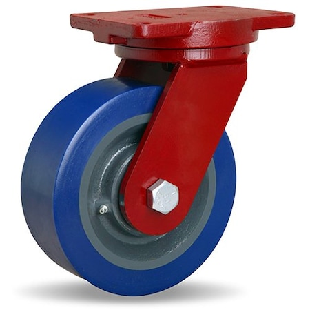 Hamilton Extra Heavy Duty Swivel Caster, 8" x 3" Superlast Polyurethane (95A) on Forged Steel Wheels S-EHD-83SYH