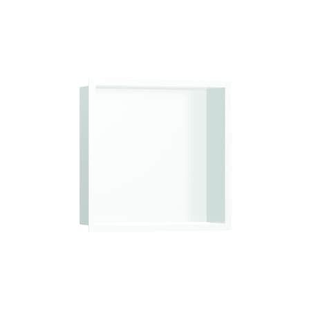 Hansgrohe XtraStoris Individual Wall Niche Matte White with Design Frame 12"x 12"x 4" in Matte White 56099700