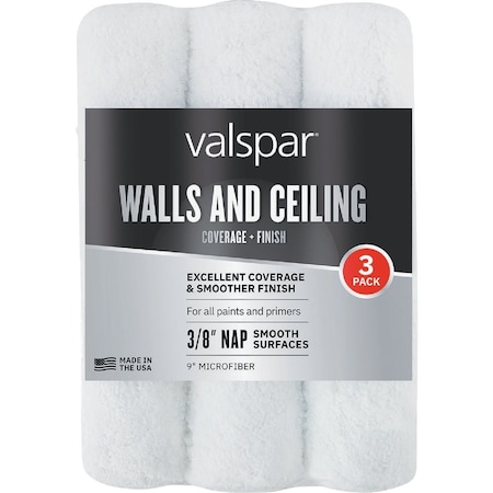 Valspar 9'' Microfiber Walls & Ceilings Roller Covers, 3PK 888630930