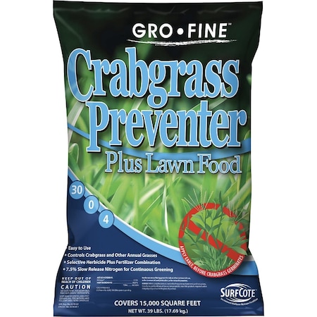 Gro-Fine 39 Lb. 15000 Sq. ' 30-0-4 Lawn Fertilizer with Crabgrass Preventer GF11591