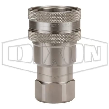 Dixon DQC K Interchange Female Coupler, 3/4-14 Nominal, Female NPTF, 316 SSss Steel 6KF6-SS