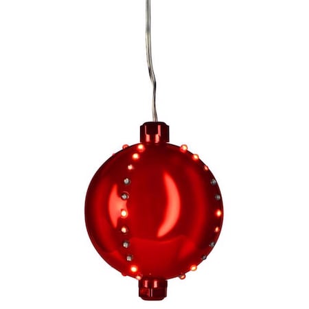 Celebrations LED Red Snow Fall Ornament 4 in. Hanging Decor 23-12002A